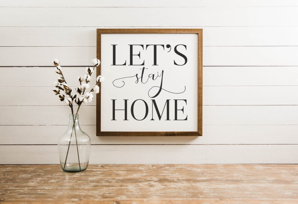 Let's Stay Home Farmhouse Wall Decor