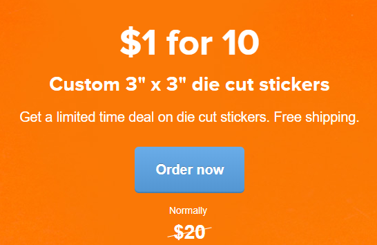 Sticker Mule $1 for 10 deal