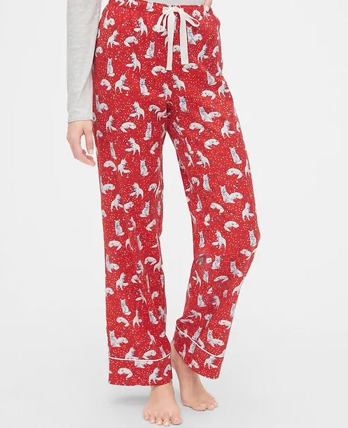 Flannel Pajama Pants, red fox
