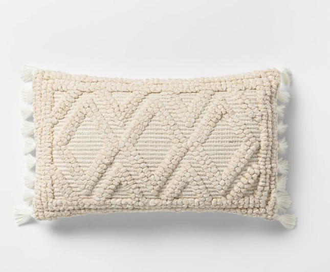 Woven Textured Diamond Throw Pillow