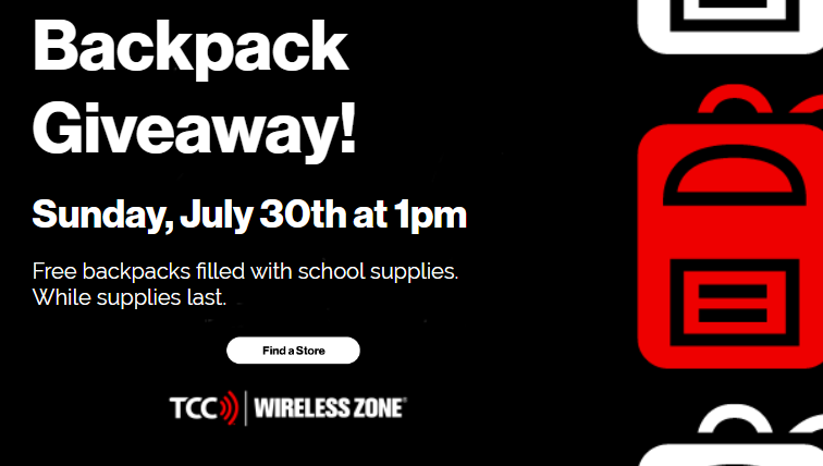 Free Backpack Giveaway Promotional Image
